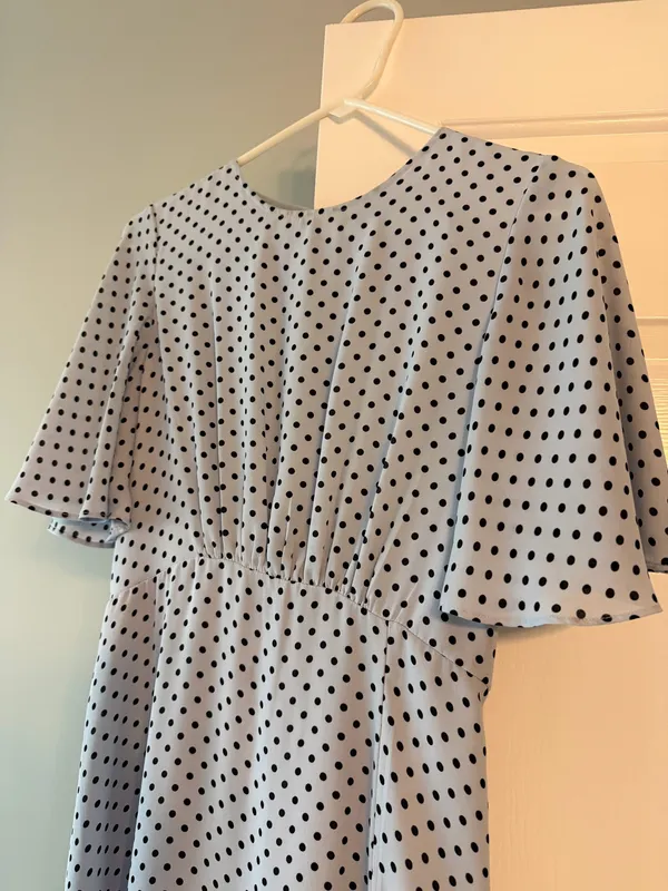 Who What Wear Light Blue Polka Dot Maxi Dress - Image 3
