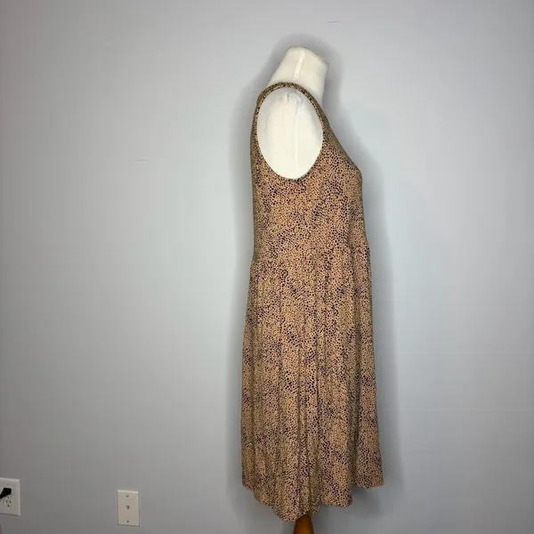 Old Navy- Tan Cheetah-Print Jersey Sleeveless Drop-Waist Swing Dress - Image 3