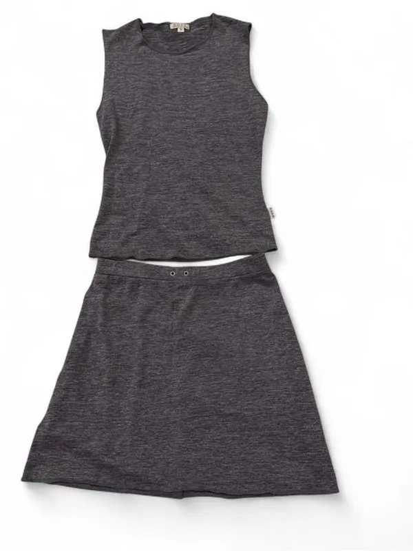 XOXO Heather Gray Sleeveless Skirt Set 2pc - Image 2
