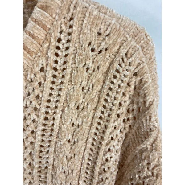 Altar'd State Plush Cable Knit Tan Sweater Size Medium - Image 2