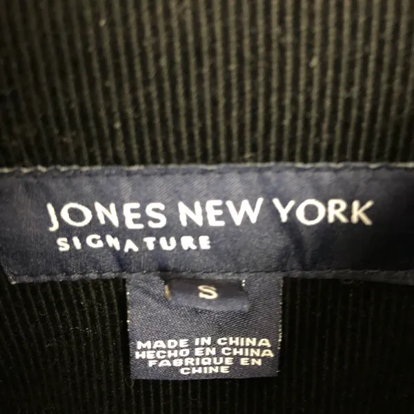 Jones New York Corduroy Black Military Button Front Jacket Womens Small Cotton - Image 4