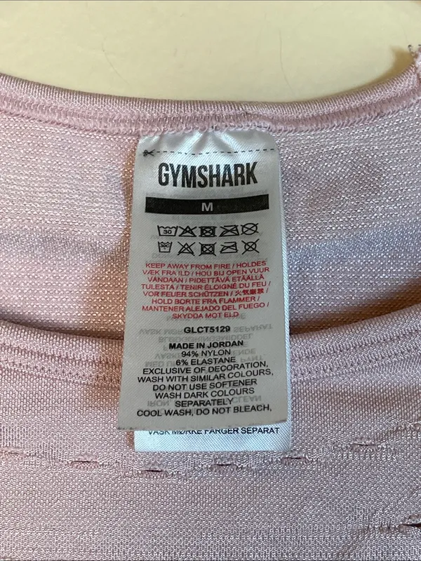 Gymshark Women’s Seamless Cut Out Pink Workout Long Sleeve Crop Top - Image 6
