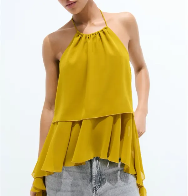 H&M Draped Panel Halterneck Top - Image 2