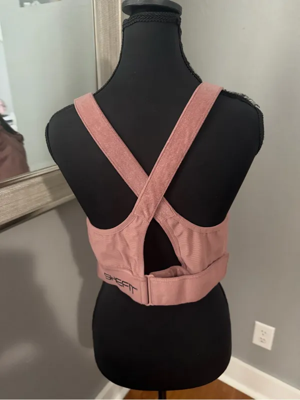 SHEFIT Ultimate Flex Adjustable Supportive Sports Bra 3 Luxe no padding Pink Size 2X - Image 4