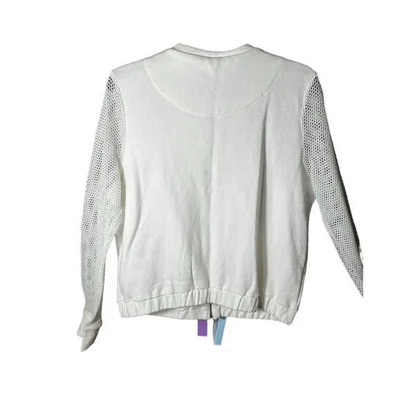 Drifter Jacket Size Women’s‎ L White Full Zip With Fishnet Sleeves EUC #G3-5 - Image 3