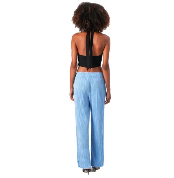 NWT XS Calvin Klein Women’s Plisse Pull On Pants Trousers Moderate Blue Pleated - Image 4