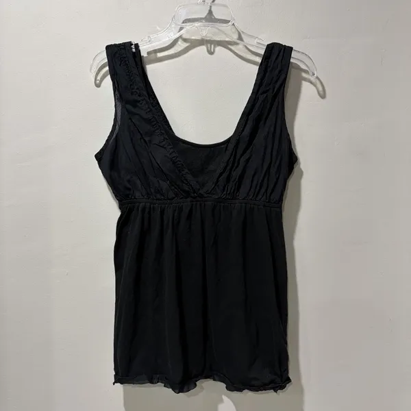 Y2K Converse One Star Black Babydoll Layered Cami Top M‎ Grunge Dark Whimsygoth - Image 2