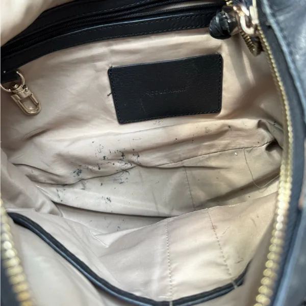 Cole Haan Black Leather zip top Hobo Bag shoulder bag - Image 13