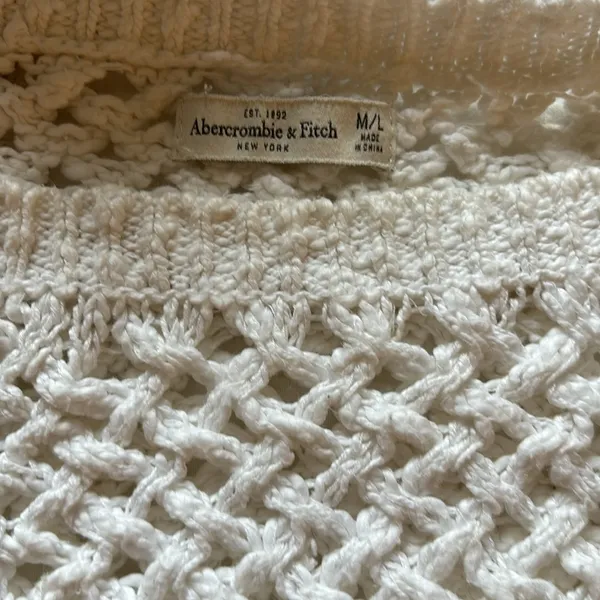 Abercrombie White Crochet Sweater - Image 2