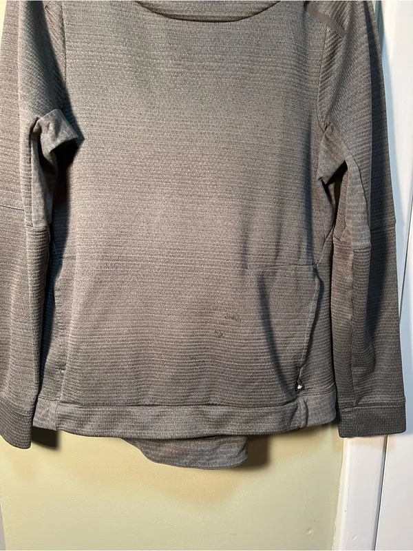 REI Co-Op Women's Size Medium Pullover Hoodie Dark Green Textured Marled Quilted - Image 3