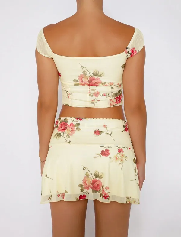 Tiger Mist Feyra Top Floral Crop Small - Image 4