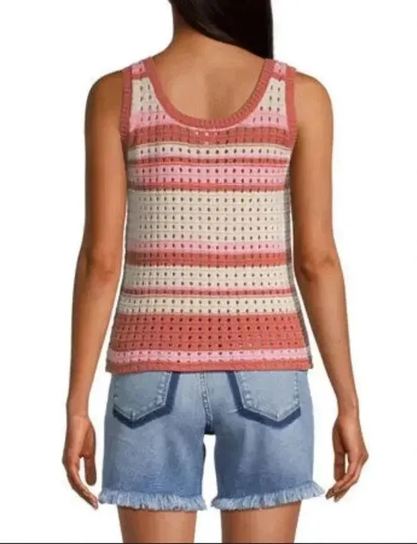 a.n.a Knit Button Sweater Stripe Vest // Size Large - Image 2