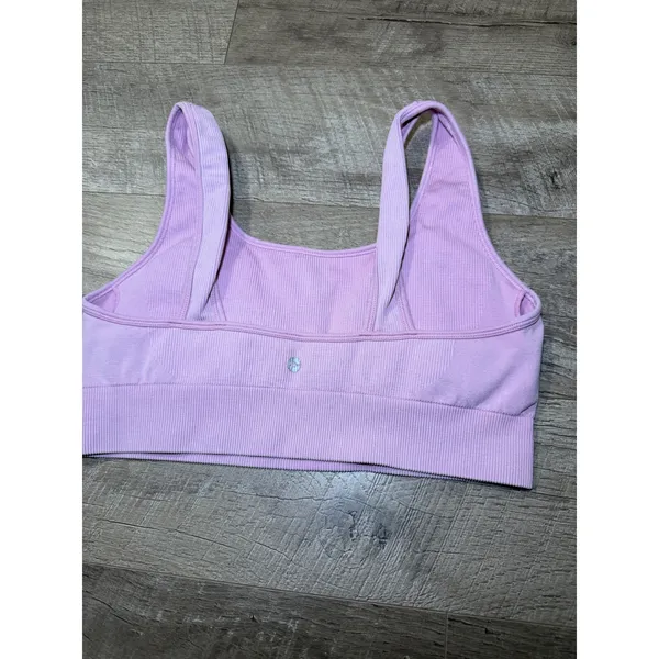 Ribbed‎ Seamless Padded Sports Bra Lilac Purple Large XL - Image 2