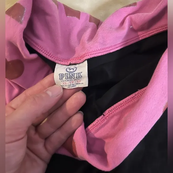 XS Pink heart Pink overlap yoga pants - Image 3