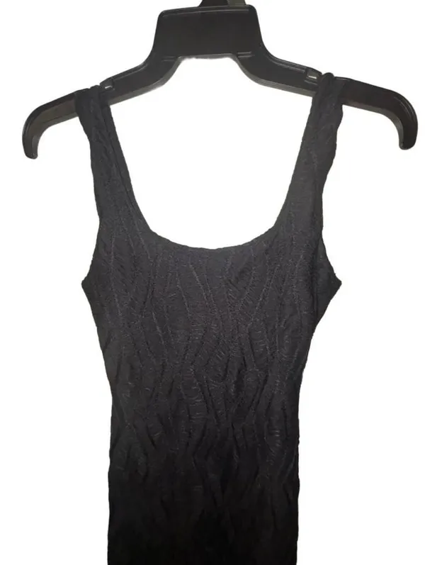 NWT Iris Black Textured Ripple Midi Dress Small - Image 2