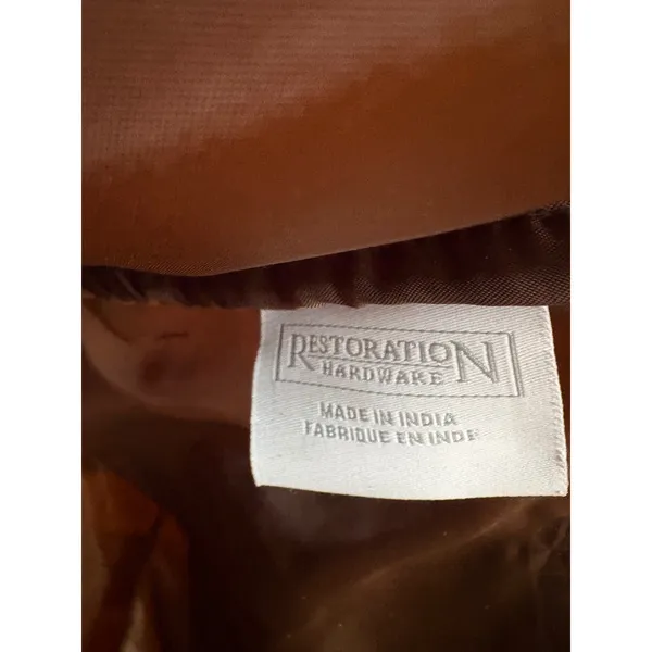 Restoration hardwareStriped Canvas Tote Bag Large Yellow Brown Snap Closure‎ - Image 10