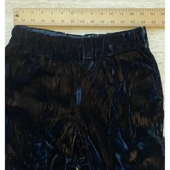 Alice‎ + Olivia Black brown Velvet Joggers Lounge Pants Elastic Waist Cuffs XS - Image 4
