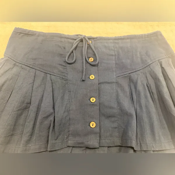 NWT Free People Summer Swooning Mini Skirt in Dark Denim size Medium - Image 12