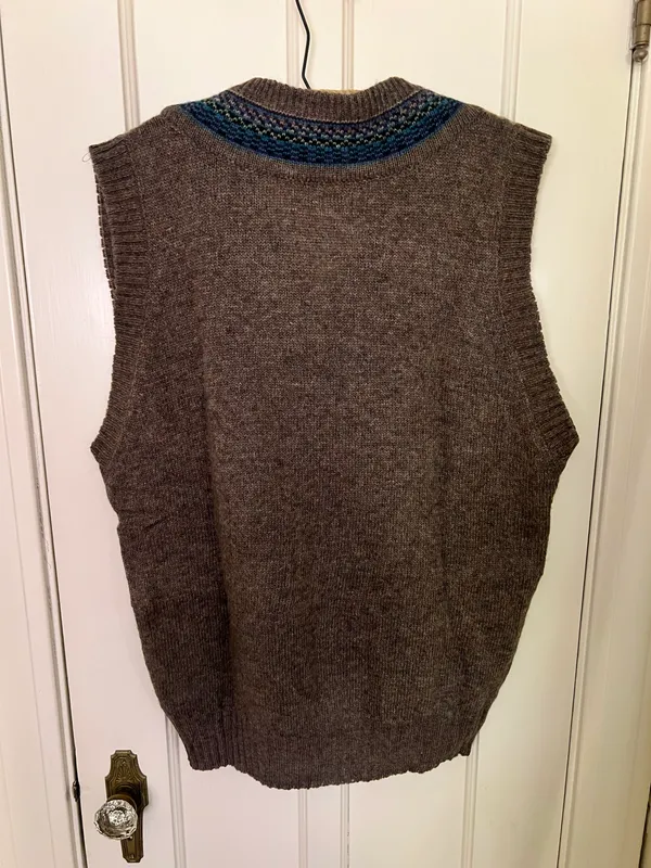vintage wool sweatervest Size L - Image 3