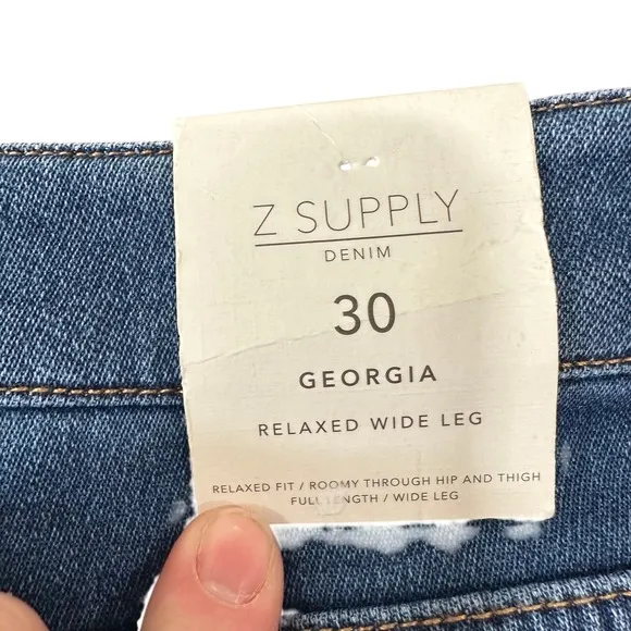 Z Supply Georgia Relaxed Leg Jeans Vintage Indigo‎ Blue Wide Leg Size 30 NEW - Image 11