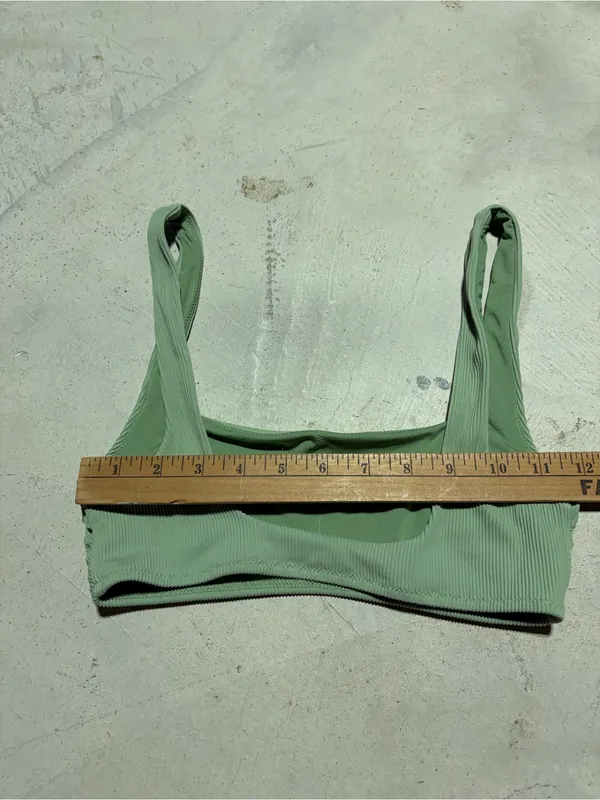 Aerie scoop Ribbed Sage Green Bikini Top small - Image 5