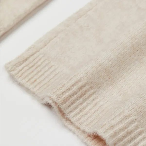 H&M NWT Knit Pants Wide Leg Color - Light beige melange - Image 2