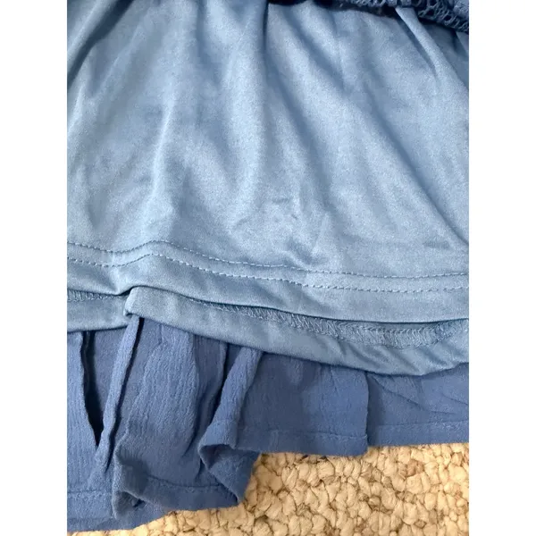 Umgee NWT Blue Lace Ruffle Mini Skirt Medium Boho Cottagecore - Image 8