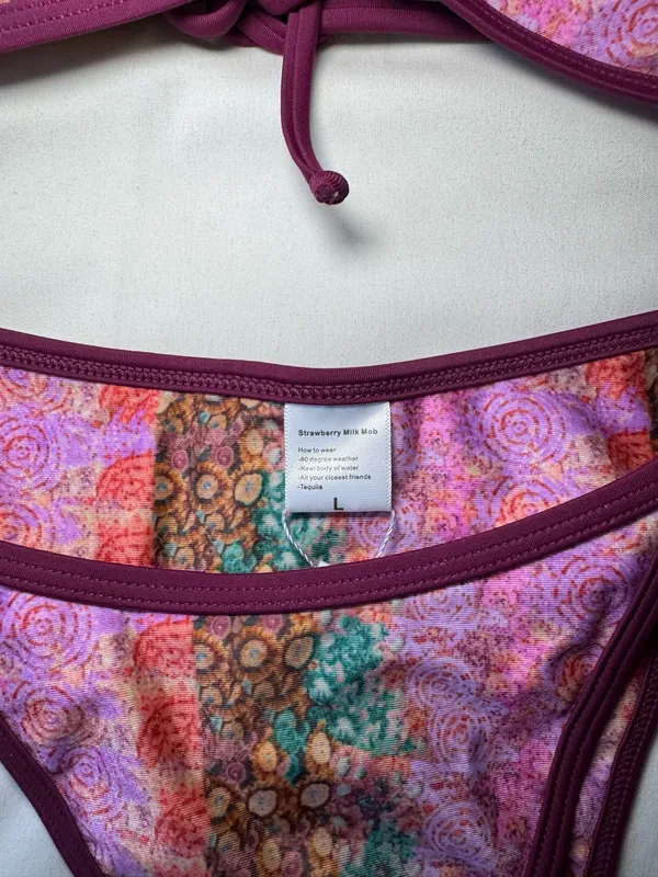 Strawberry MilkMob Bikini Set Top Medium Bottoms Large - Image 4