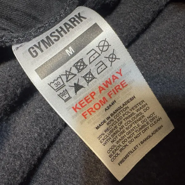 Gymshark Jogger Pants Medium Black Fleece Sweatpants‎ Drawstring Cuffed - Image 11