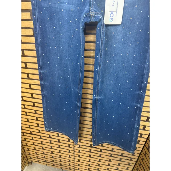 Gogo Jeans Rhinestone‎ Blingy Wide Leg Jeans Size 9/29 - Image 4