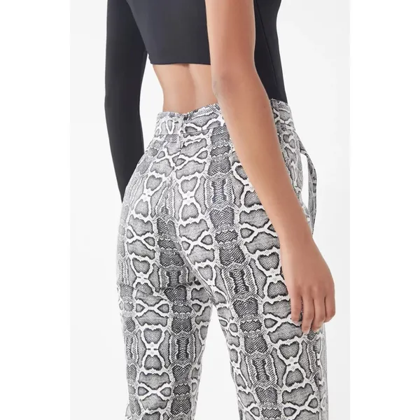 I.AM.GIA Shiraz Snake Print Pants Black White High Waisted Belted Womens Size XS - Image 5