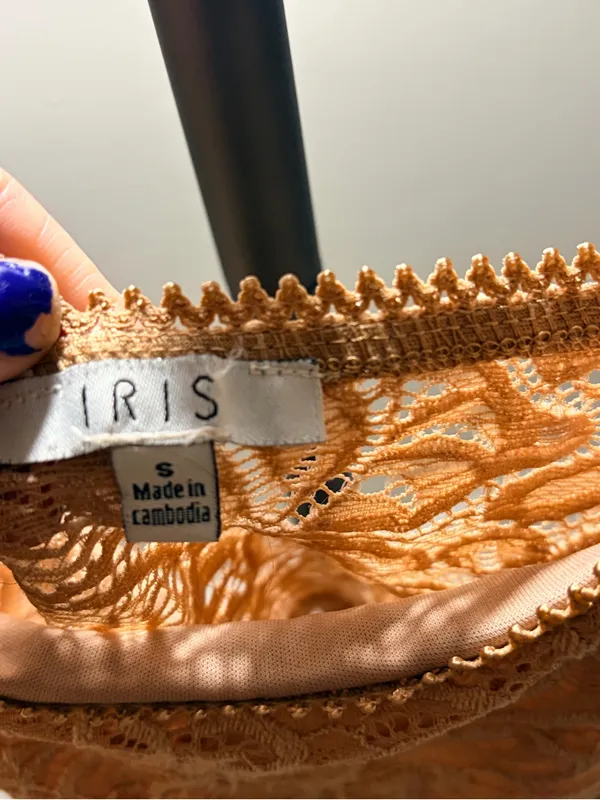Iris Lace Cropped Cami Top - Rust - Image 4