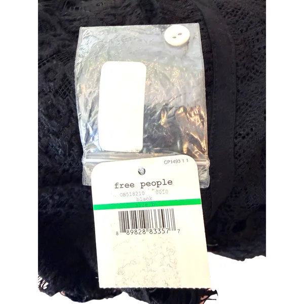 Free People Shes Got It Lace Mini Dress L Black Halter Button Back NWT OB518210 - Image 7