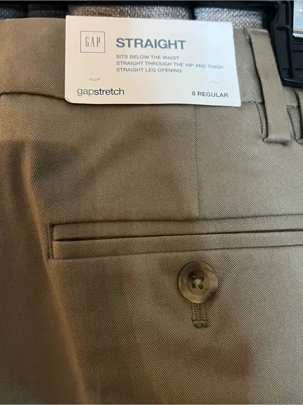 NWT Gap Khaki GapStretch Straight Dress Pants Classic Flat Front Trousers Size 8 - Image 13