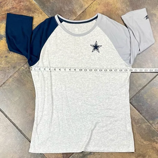 Dallas Cowboys NFL Team Apparel Nike Baseball 3/4 Sleeve Top XL - Image 6