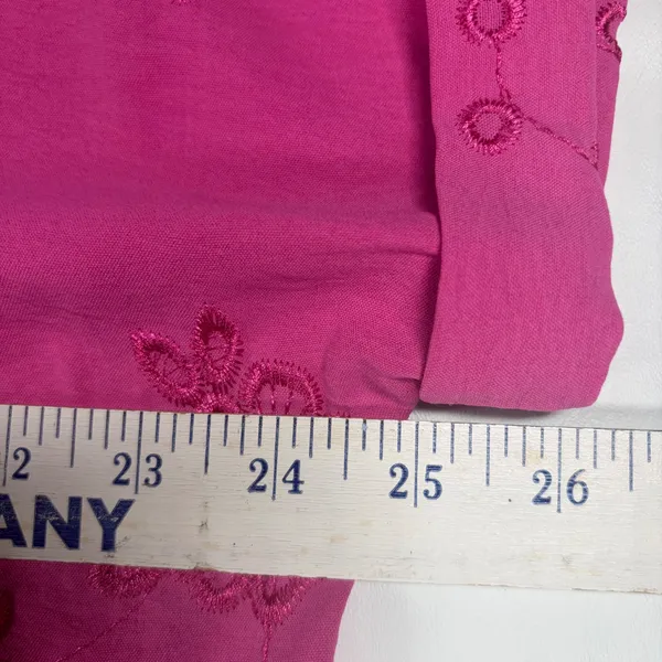 Fred David Magenta Pink Floral Embroidered Shirt Blouse XL Cottagecore Prairie‎ - Image 5