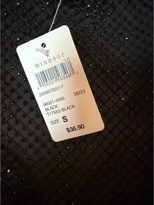 Windsor Black Gemstone Sparkle Corset Top - Image 4