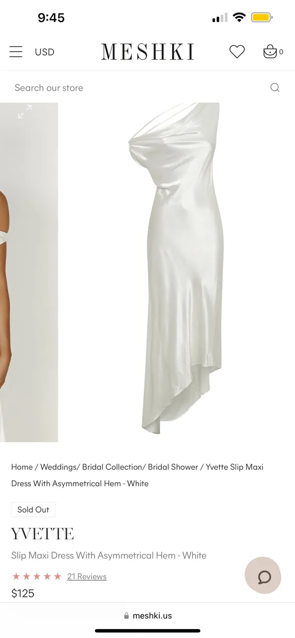 YVETTE Slip Maxi Dress With Asymmetrical Hem - White - Image 4