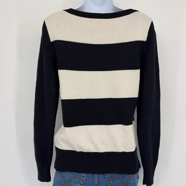 Lauren Ralph Lauren Striped‎ Boat Neck Long Sleeve Top Women SM Nautical Coastal - Image 4