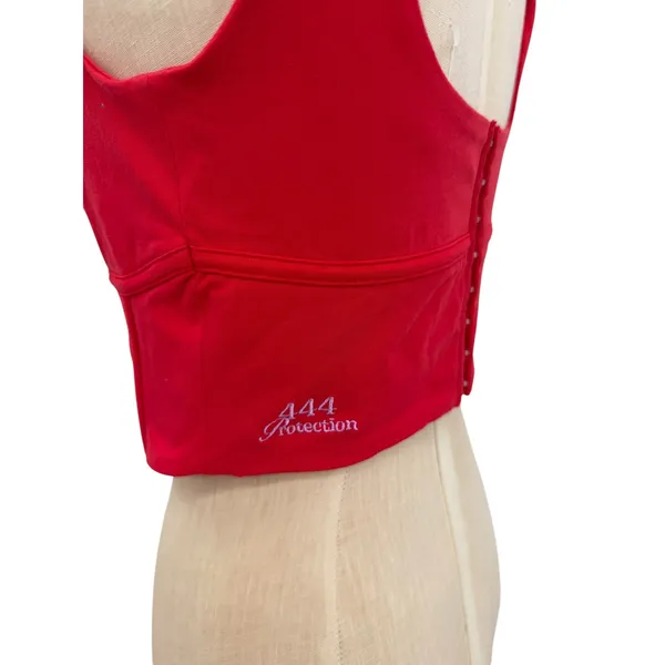 The Mayfair Group‎ Language of the Universe Corset Ember Red Graphic Top S/M - Image 8