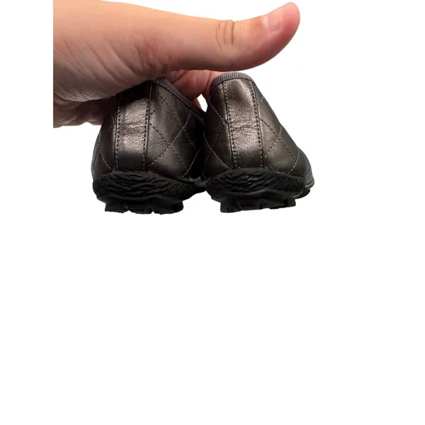 Paul Mayer Attitudes Quilted Leather Ballet Flats Gray Olive Patent Women’s - Image 5