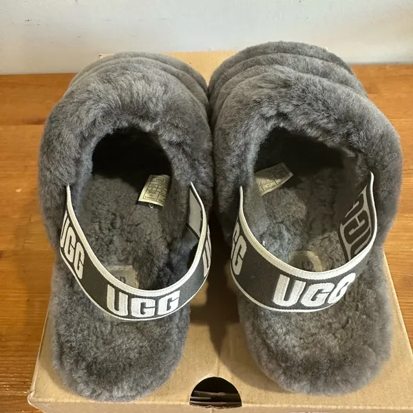 UGG Gray FLUFF  YEAH SLIDE - Image 4