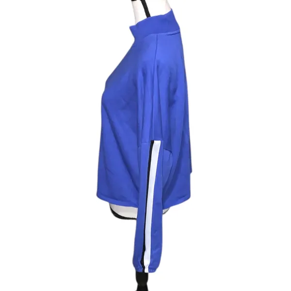 DSG Women’s Cozy Mock Neck Pullover Cropped Sweatshirt Blue - Image 2
