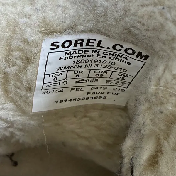 Sorel Kinetic‎ Short Black Suede Faux Fur Lined Ankle Boots NL3128-010 Womens 8 - Image 4