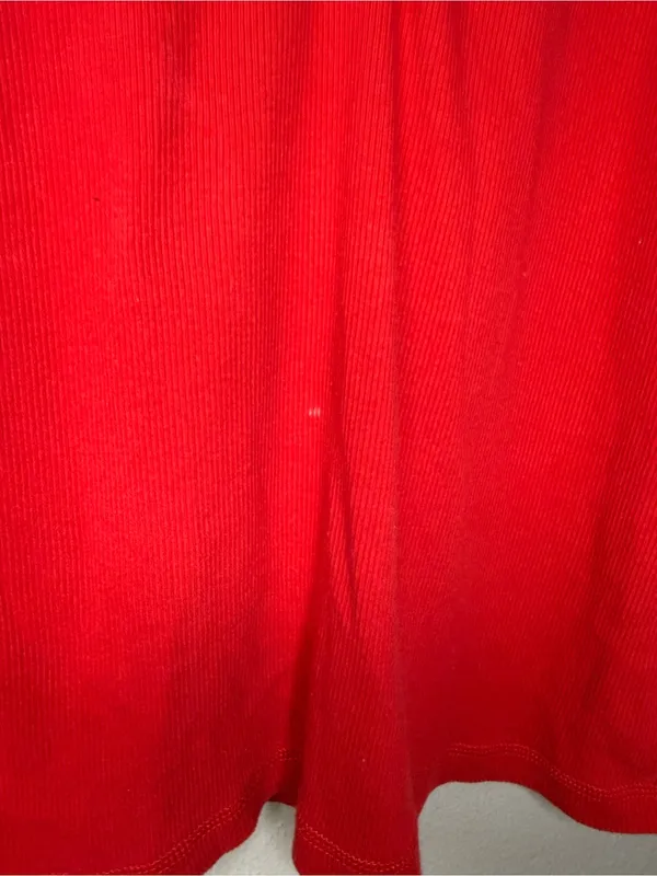 Y2K Hollister Red Long Sleeve Henley Top Embroidered Logo Women’s Size Large - Image 4