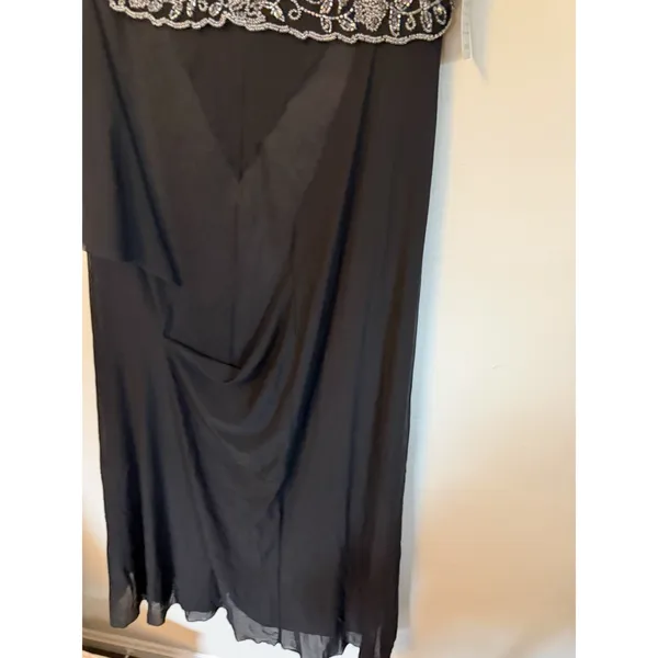 Pisarro Night Short Sleeve Long Beaded Gown Black Sz 10 NEW READ - Image 11