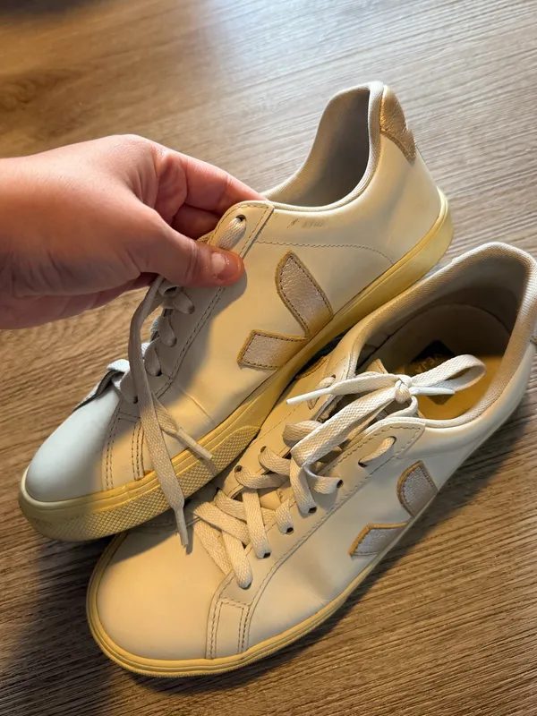 Veja Esplar Leather White Platine Sneakers - Image 9