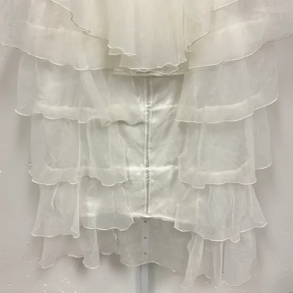 NWT‎ Akira Once Upon A Dream Ruffle Assymetric Maxi Skirt White Large Low High - Image 6
