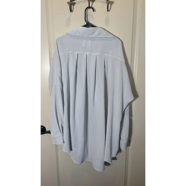 Ashley by 26 International Duster Shirt Jacket Long‎ Light Gray Corduroy Large - Image 11