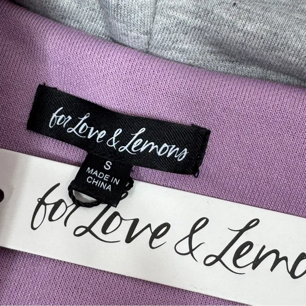 For Love &‎ Lemons Cozy Sherpa Cropped Pullover Half Zip Hoodie Purple Small - Image 11